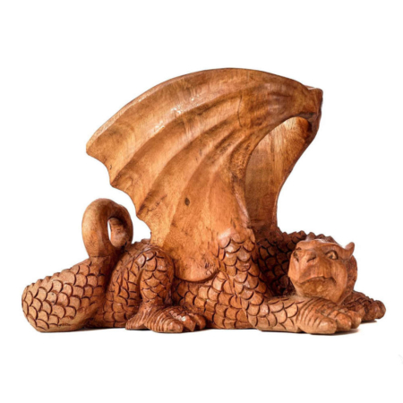 Porte – corne à boire en bois - endormie dragon